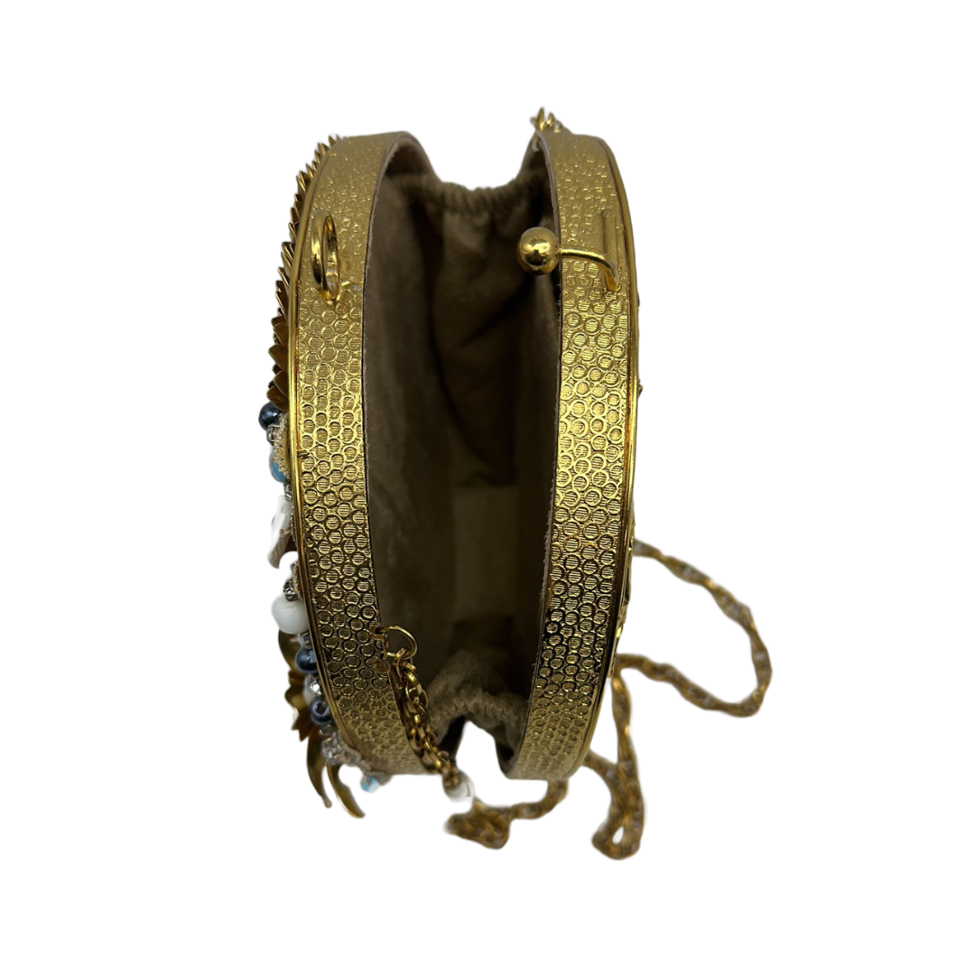 Golden Circle Pearl Clutch