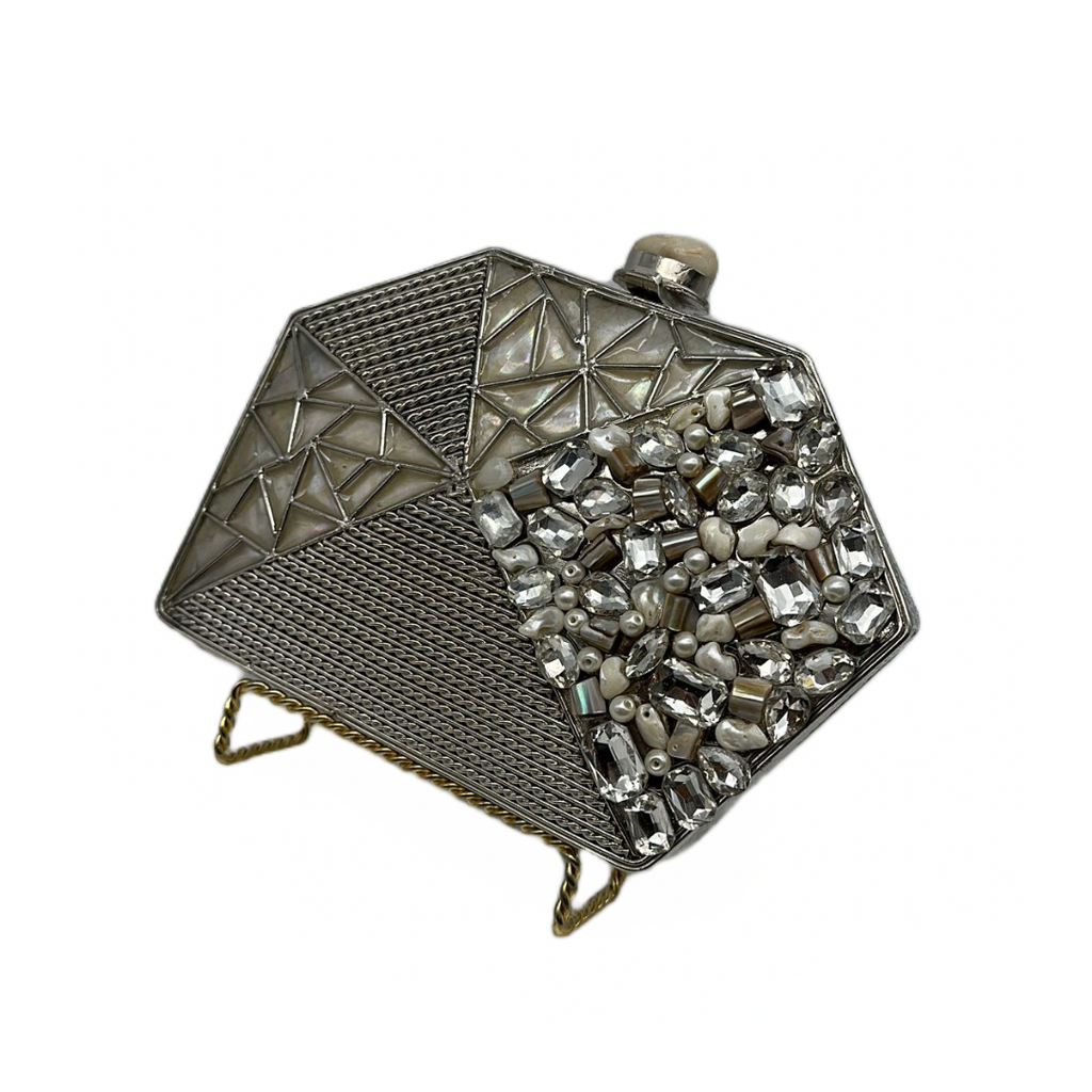 Hexagon Pearl Clutch