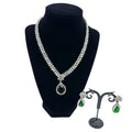Delicate American Diamond emeral green Set