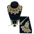 Intricately designed polkee set gold inspired design in all pearls finish