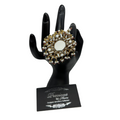Top seller kundan oversized adjustable ring with pearls hanging