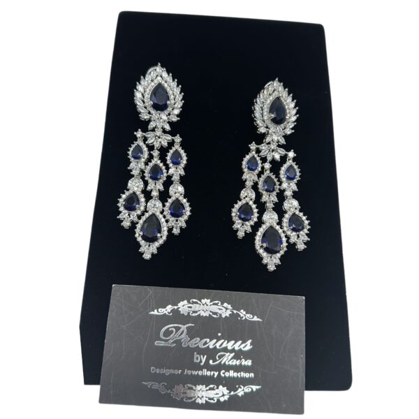 American Diamond Sapphire Earrings