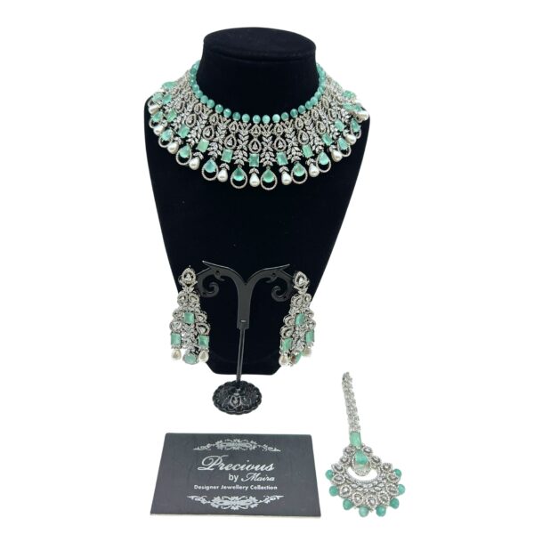 American Diamond Set in Mint Green