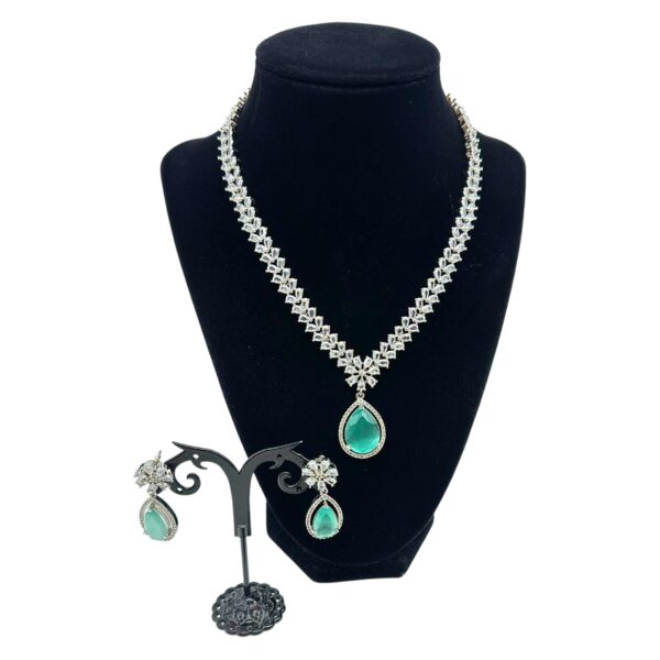 Delicate American Diamond green Set