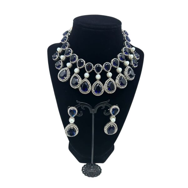 American Diamond Set in Sapphire Blue