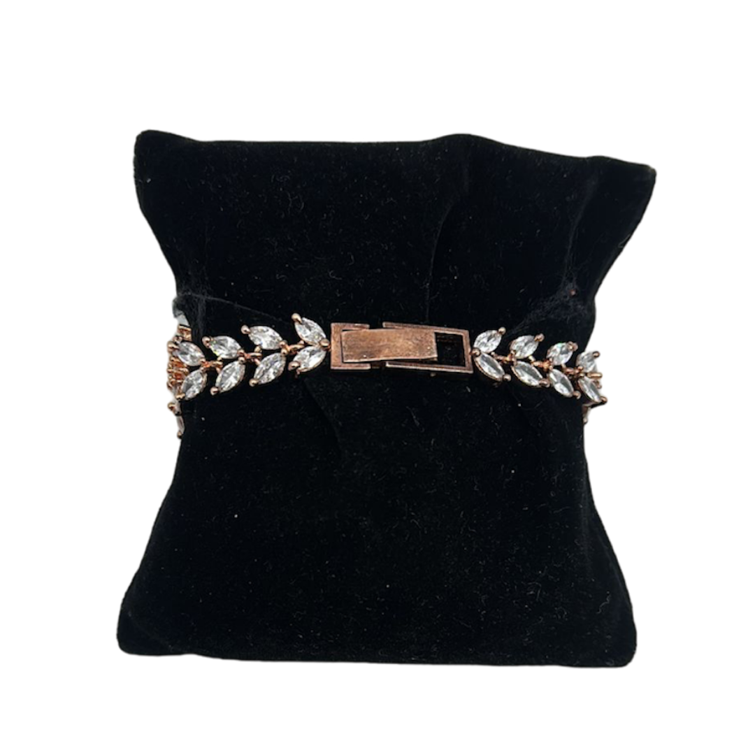 American Diamond Bracelet in Rose Gold-BACK