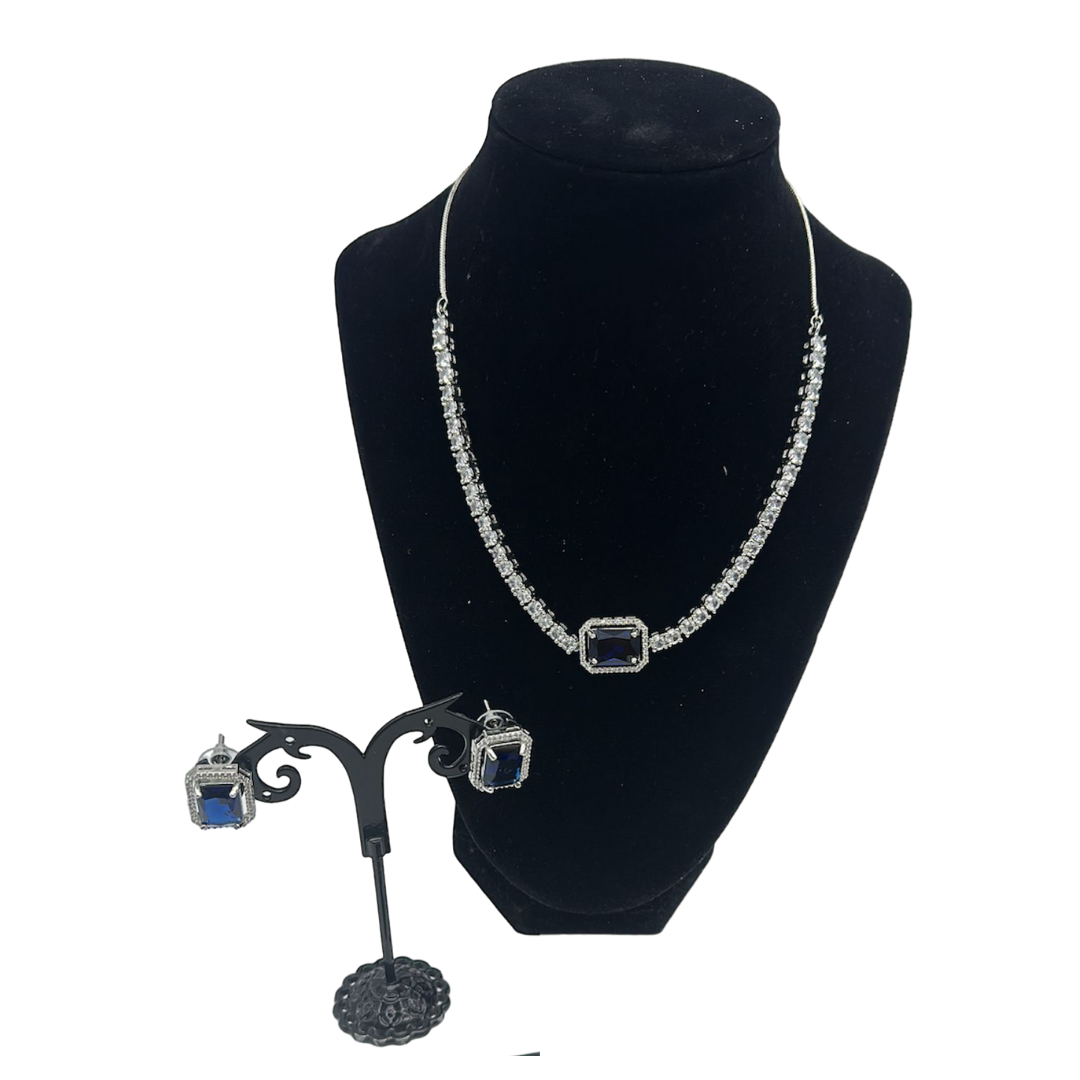 Chain Style Necklace Style in Sapphire Blue