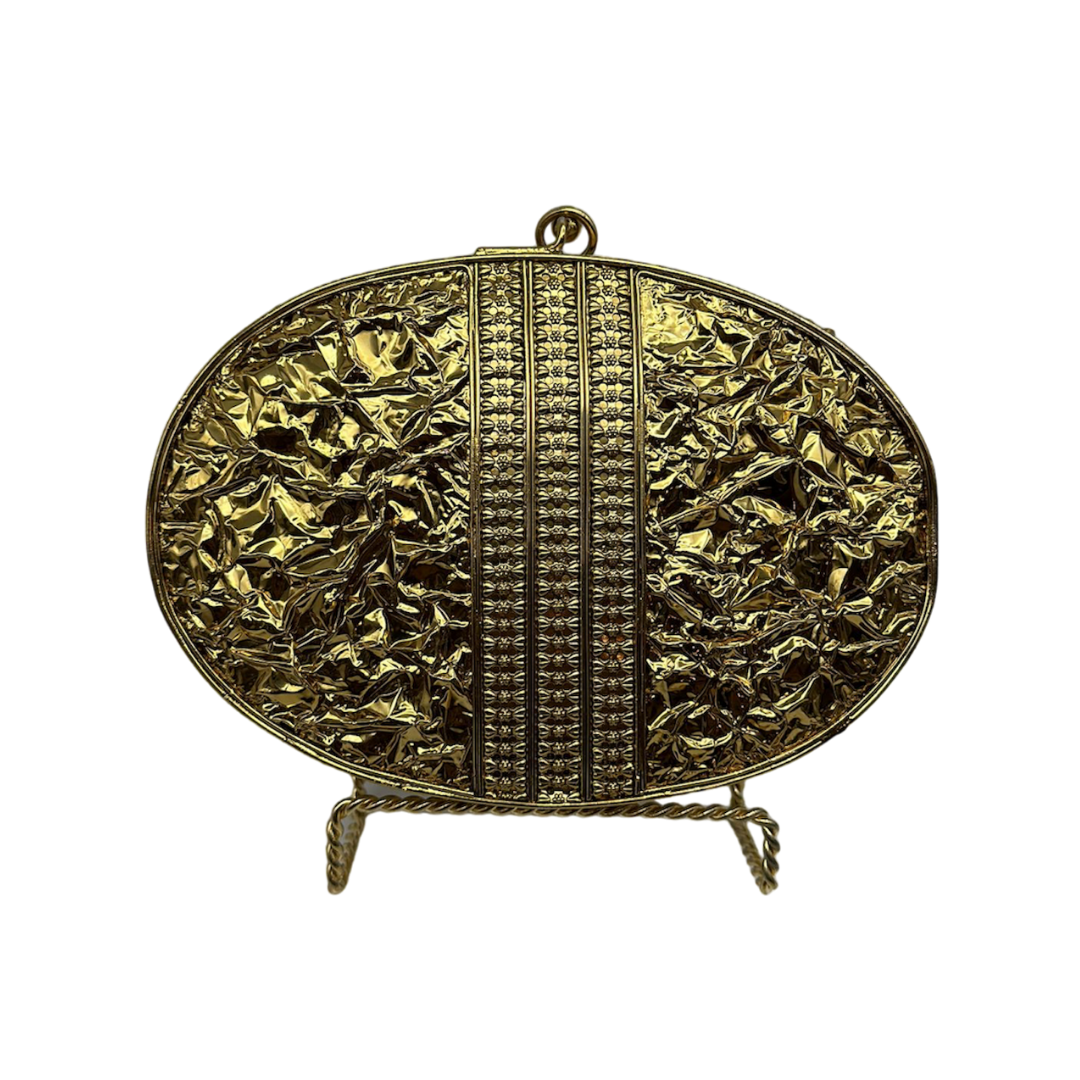 Oval Bronze Butterfly Clutch