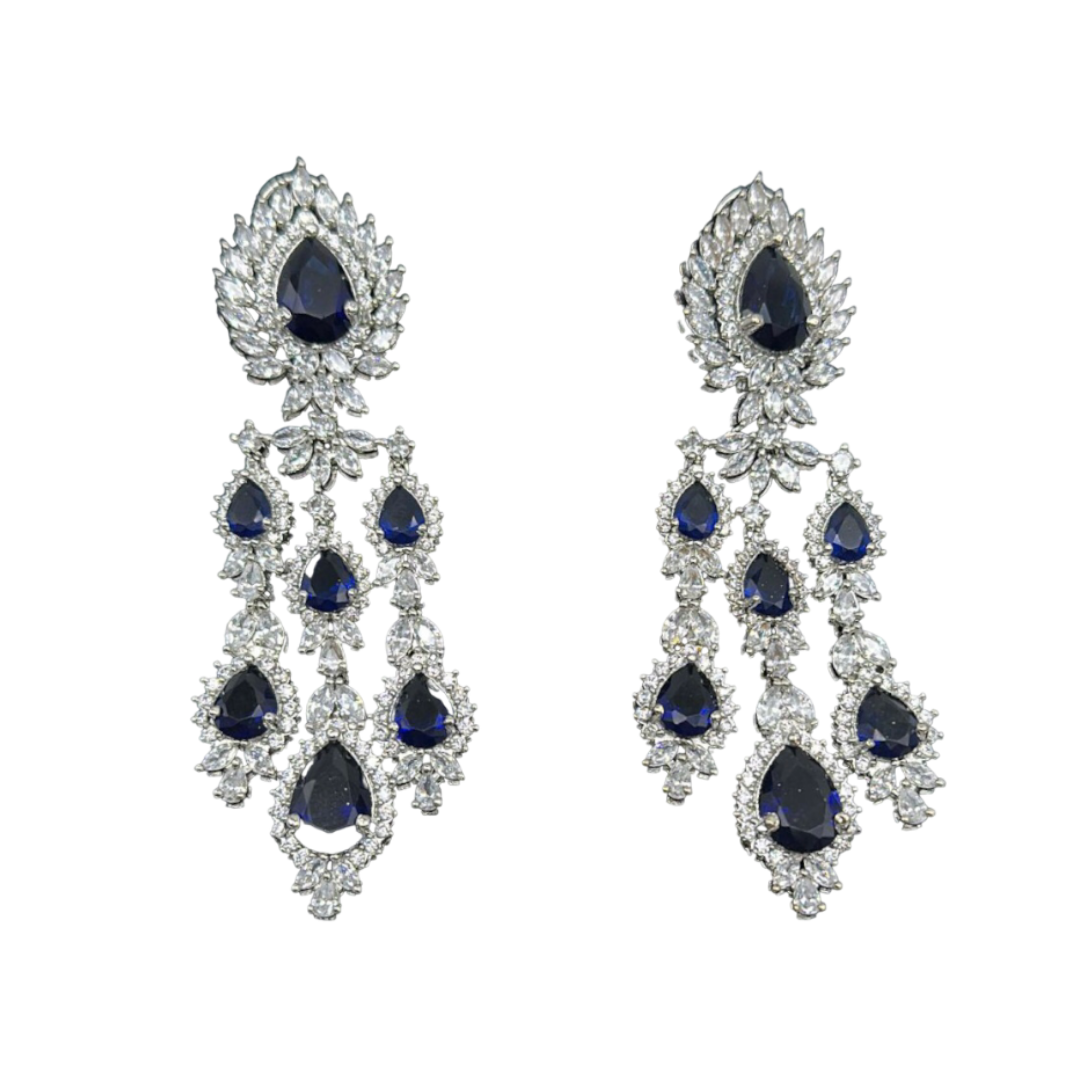 American Diamond Sapphire Earrings