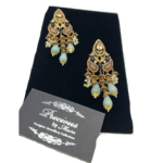 Hanging Style Zirconia Earrings with Ruby Stones and Emeralds Droplets