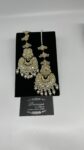 Kundan Chand Bali in all pearls with fancy Sahara