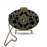 Black Oval Pearl Clutch