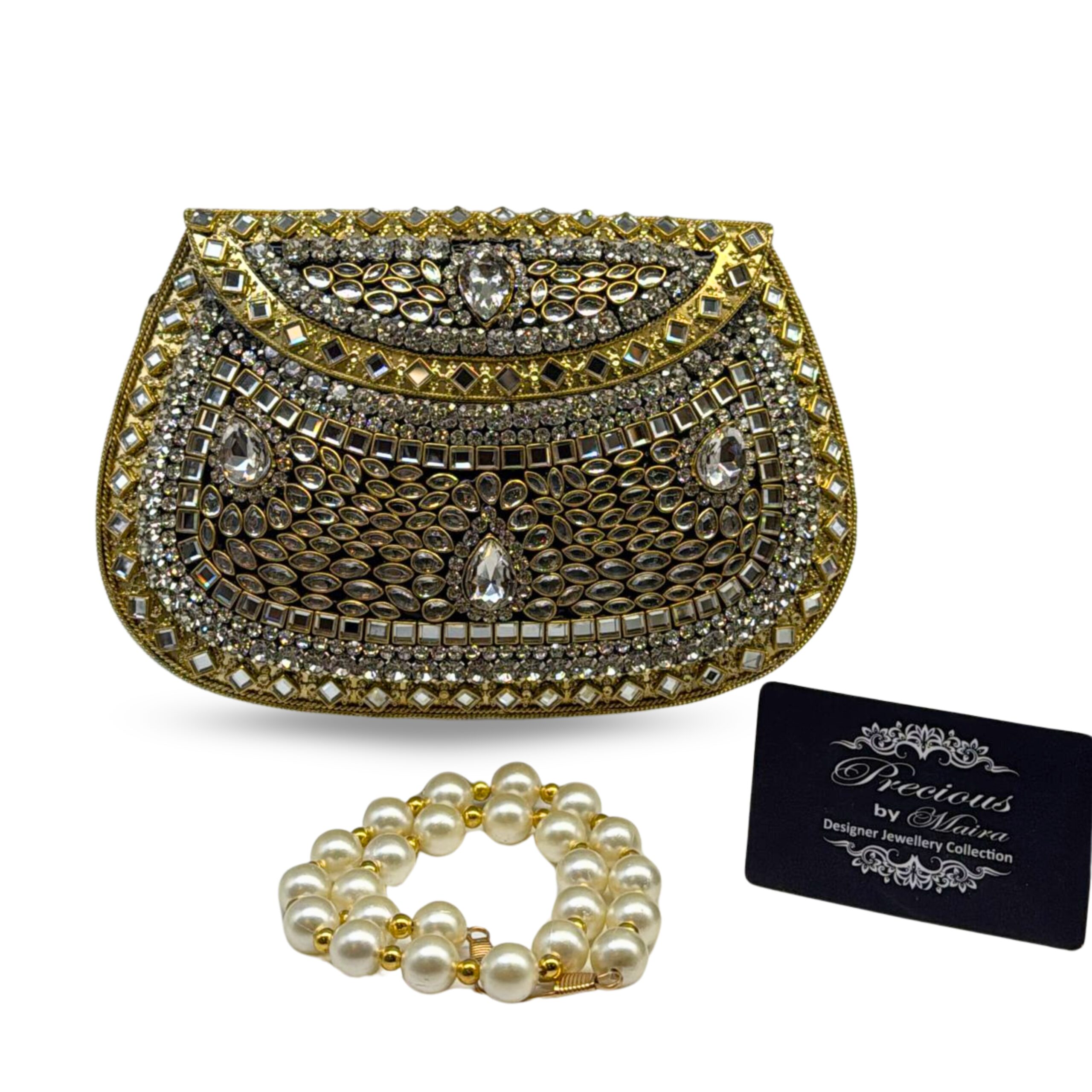 Luxe Layered Kundan Clutch