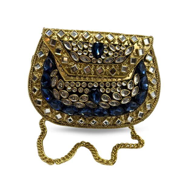Blue Sheesh Mahal Clutch